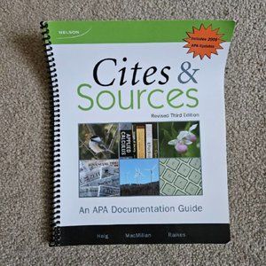 4/$20 Cites and Sources: An APA Documentation Guide - Spiral bound - 3rd Edition